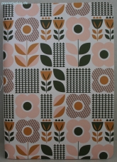 Geschenkpapier Florale Elemente, rosa/braun