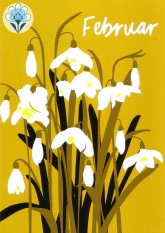 Postkarte Monatskarte Bold Flowers