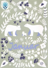 Postkarte Monatskarte Folklore, Winter