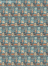 Geschenkpapier Kaffee, Briefmarken auf Blau