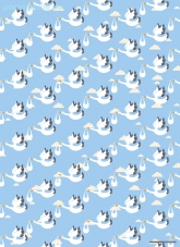 Geschenkpapier Storch, blau