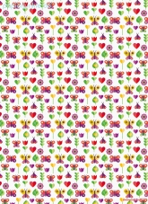 Geschenkpapier Schmetterlinge & Blumen, rot