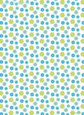 Geschenkpapier Blmchen, grn/blau
