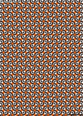 Geschenkpapier Retro Spots, schwarz/orange (5 Bogen)