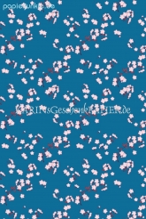 Geschenkpapier Tanzende Kirschblten auf Blau
