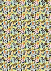 Geschenkpapier Lustige Tierfiguren