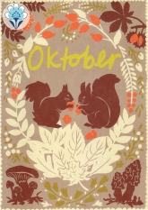 Postkarte Monatskarte Folklore, Winter
