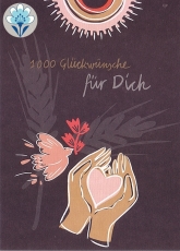 Postkarte 1000 Glckwnsche fr Dich